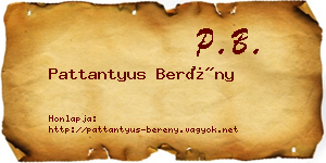 Pattantyus Berény névjegykártya